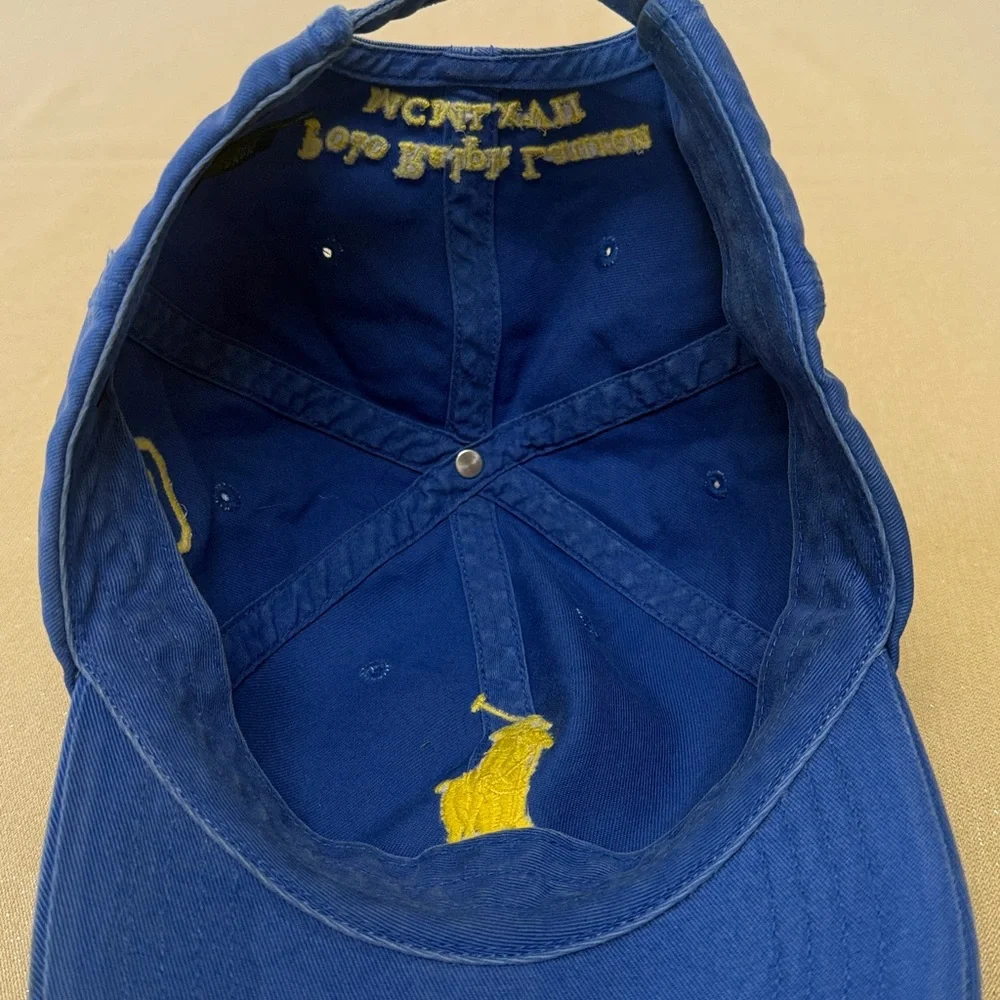 Polo Ralph Lauren Cap Blue with Yellow Logo 3 - Picture 6 of 7